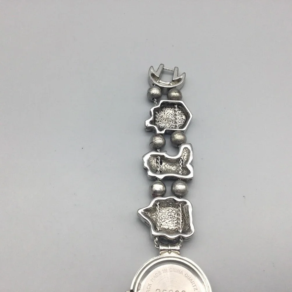 Rumours Womens Watch 24mm Silver Tone Christmas Charm Bracelet New Battery 6
